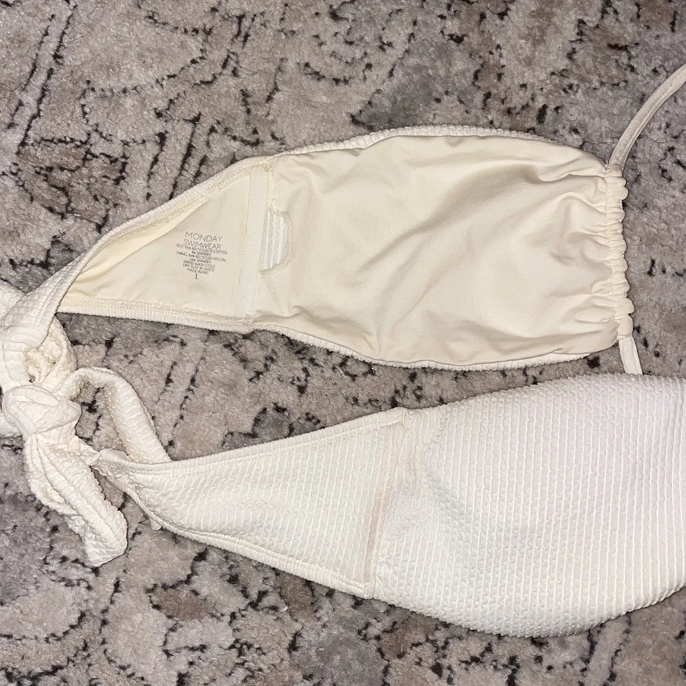 Monday Swimwear Cream Crochet Bikini Top